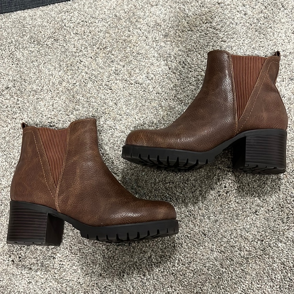 Brown Leather Booties